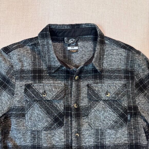 Colorado Clothing Shacket Men’s Medium Gray Black Plaid Flannel Shirt Jacket - Picture 11 of 12